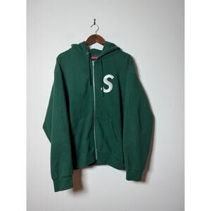 Supreme S Logo Zip Up Hooded Sweatshirt 'Dark Green'